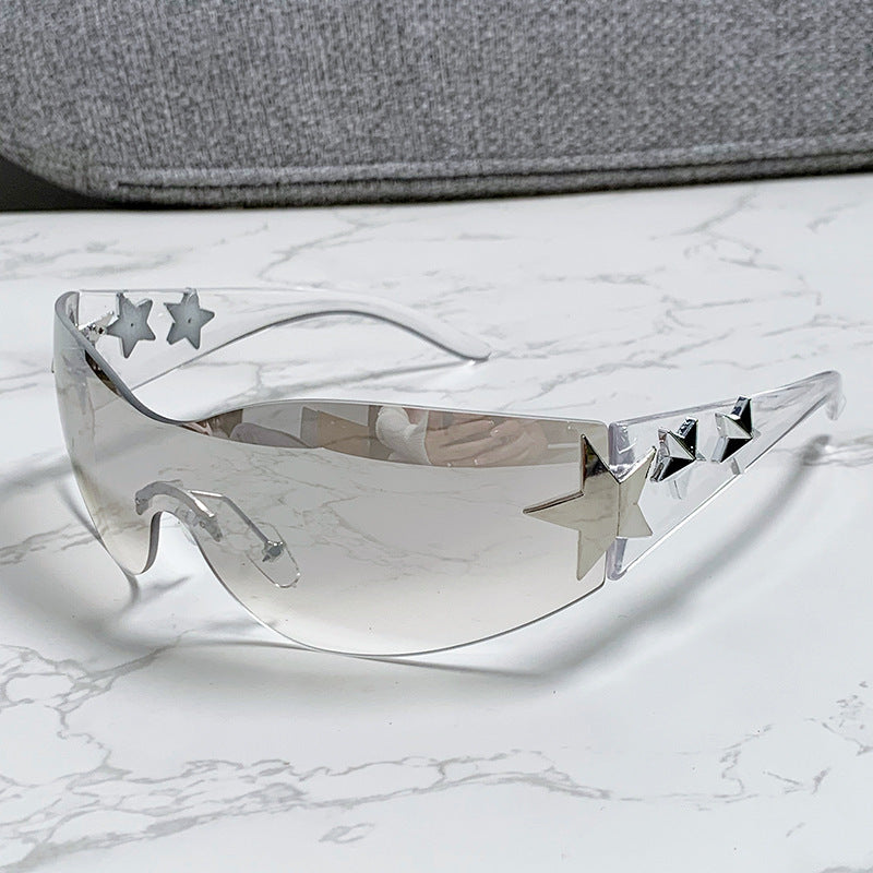 Women's stylish sports sunglasses with half-frame and striking star accents Stornfield