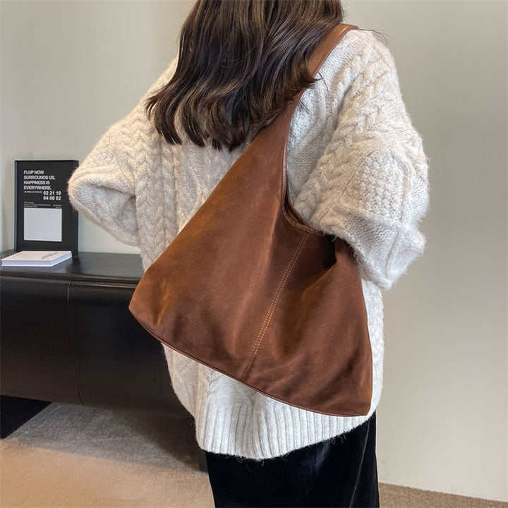 Suede Slouchy Shoulder Bag