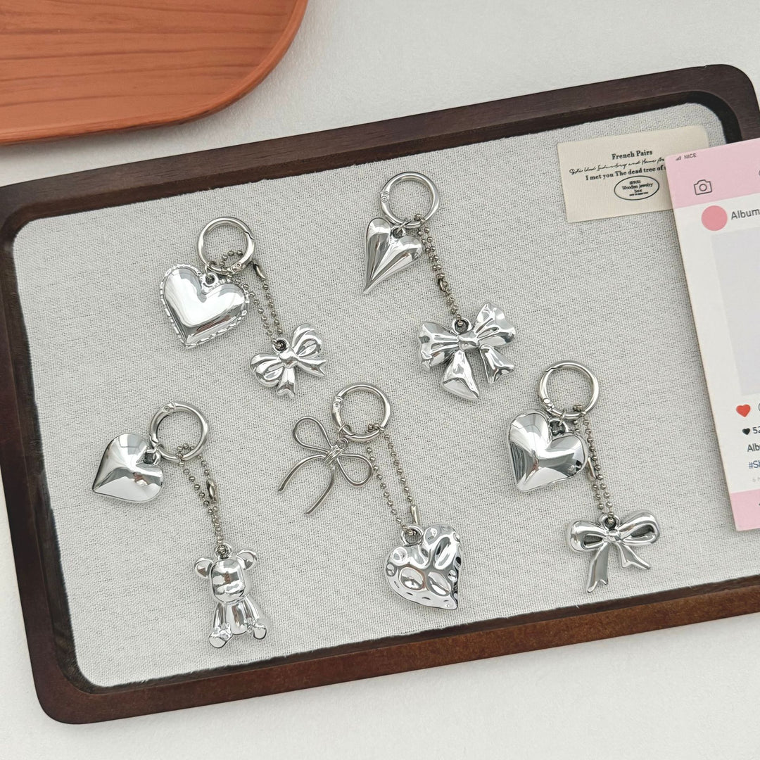 Heart-Shaped Charm Keychain with Bow Stornfield