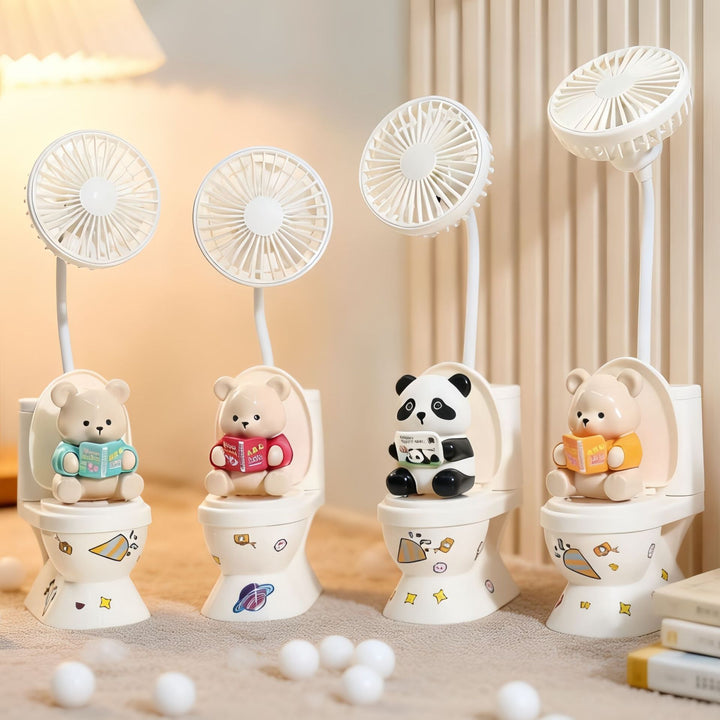 Ladies Cute Hand Fan with Plush Bear Design Stornfield