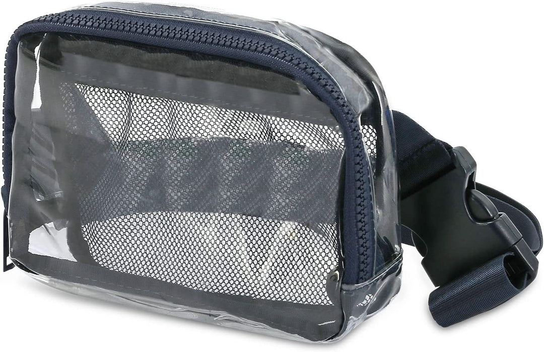 Transparent shoulder bag with mesh side pockets Stornfield