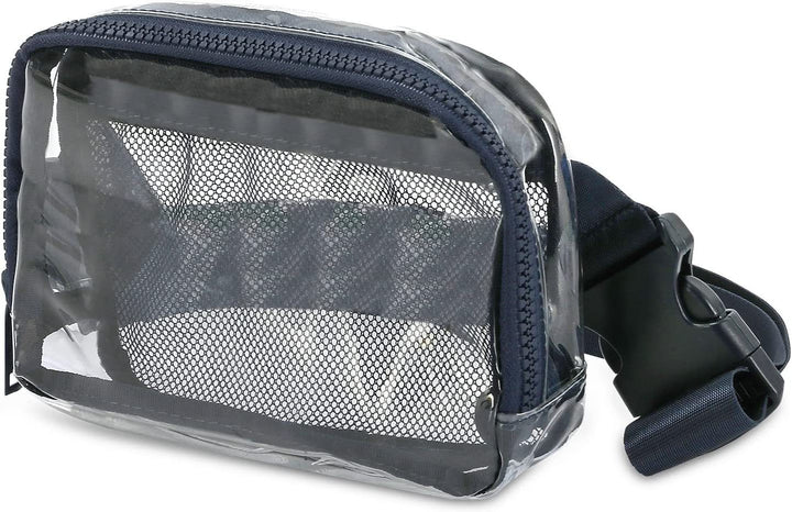 Transparent shoulder bag with mesh side pockets Stornfield