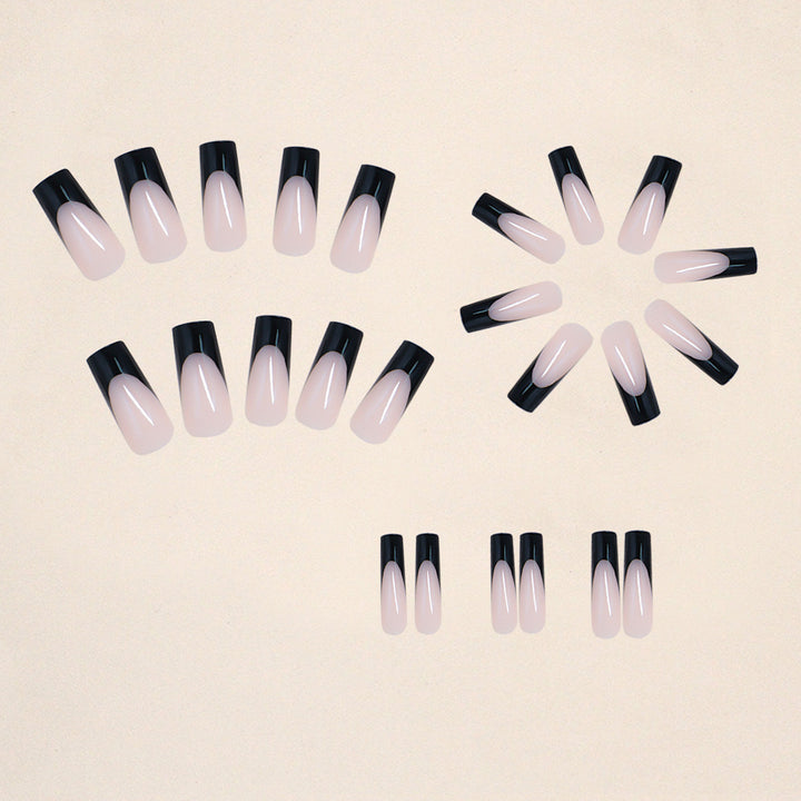 Glamorous artificial nails with modern tips and transparent accents Stornfield