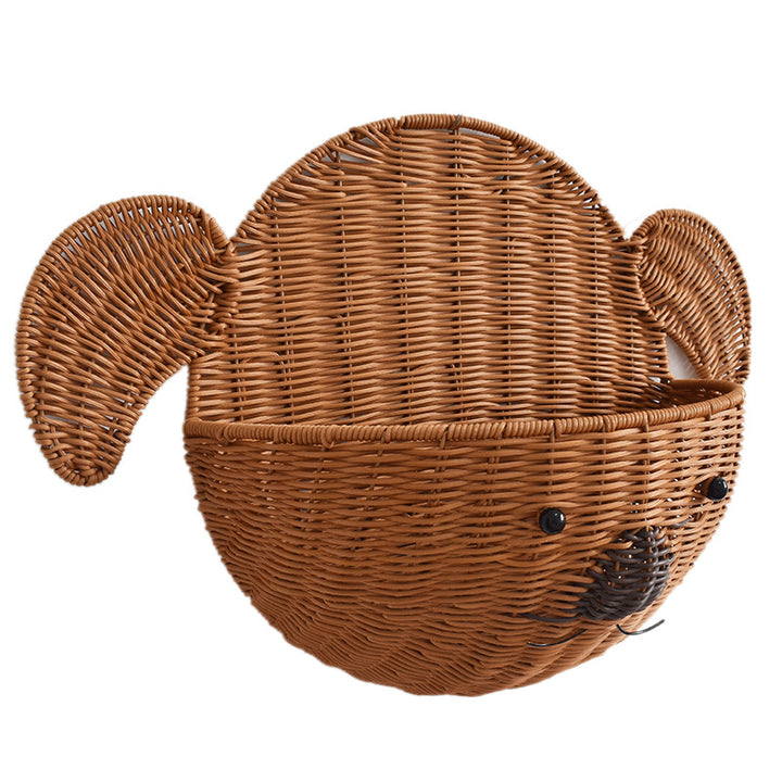 Decorative Dog-Shaped Woven Storage Basket Stornfield