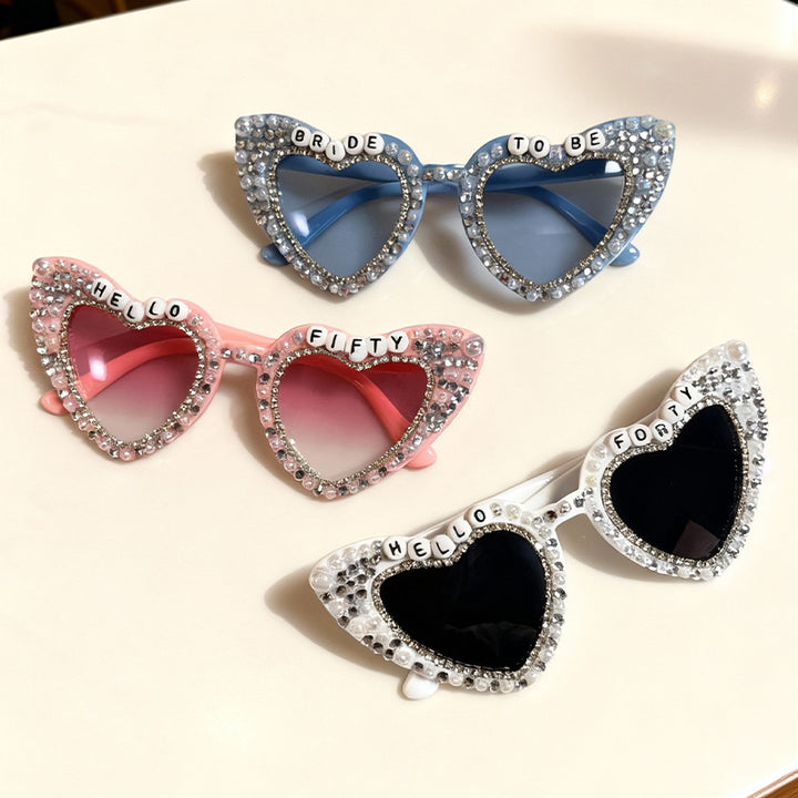 Heart-Shaped Pearl-Embellished Sunglasses Stornfield