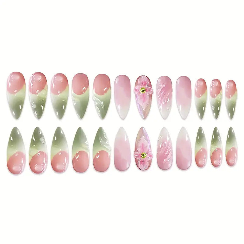 Artistic Floral 3D Press-On Nail Art Stornfield