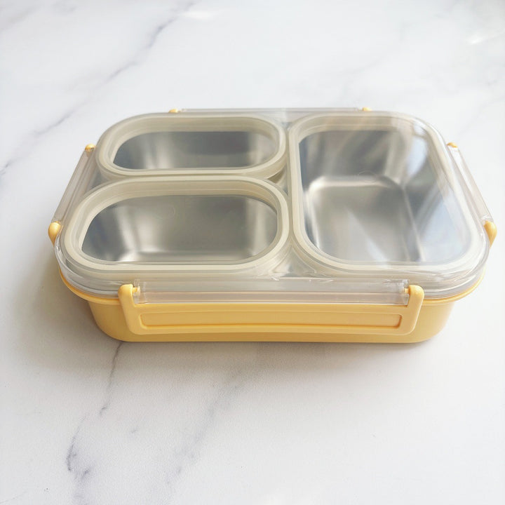 Dual-Compartment Steel Food Storage Container