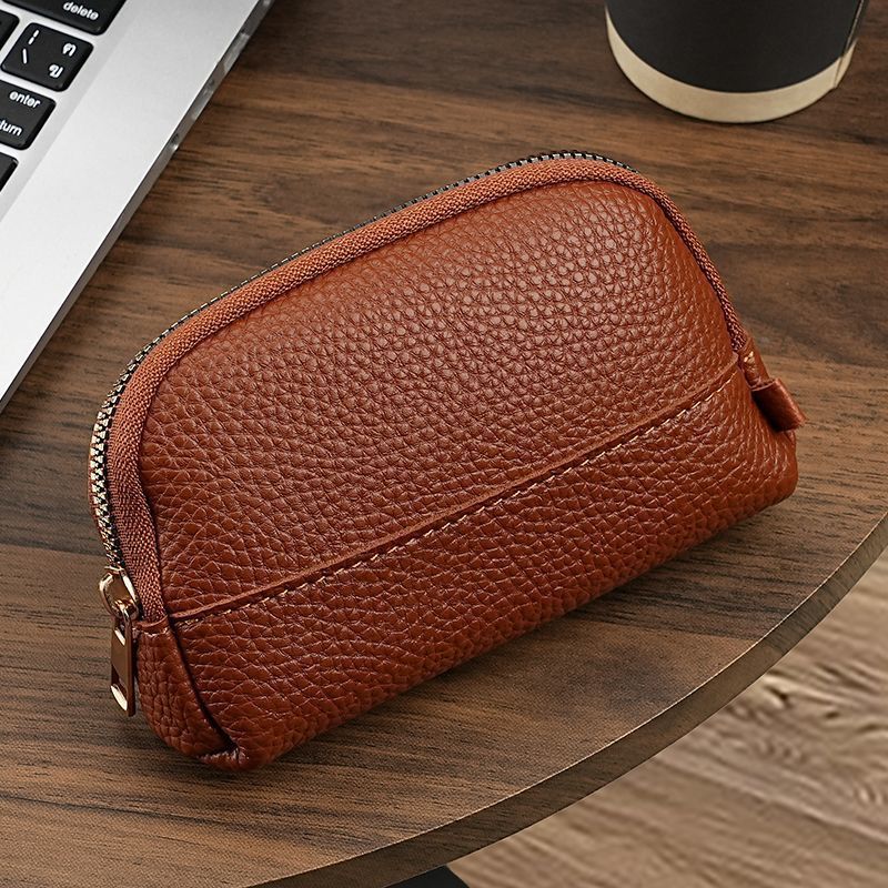 Premium Leather Zippered Cosmetic Pouch Stornfield