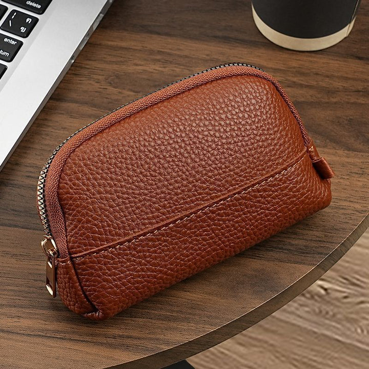Premium Leather Zippered Cosmetic Pouch Stornfield