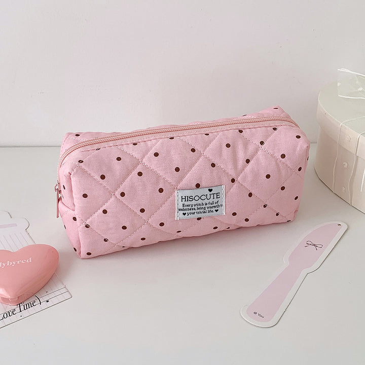 Quilted Cosmetic Pencil Case