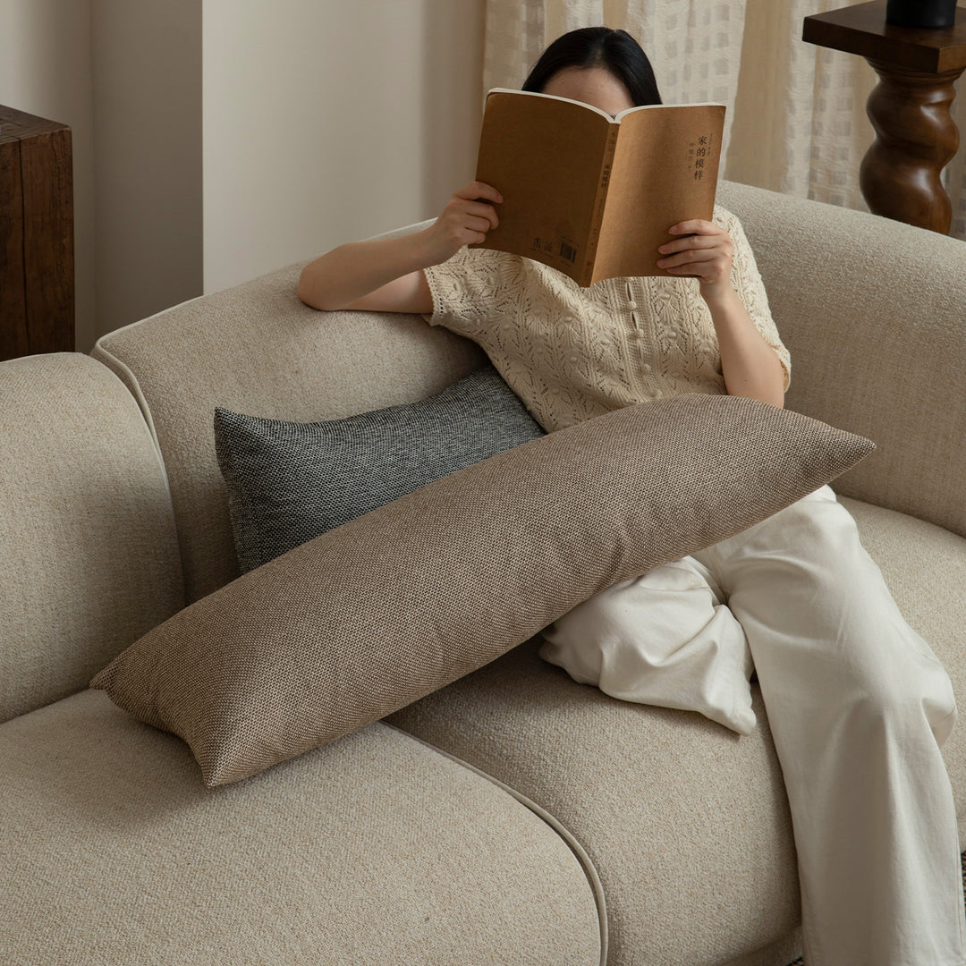 Long orthopedic lumbar support cushion in linen look