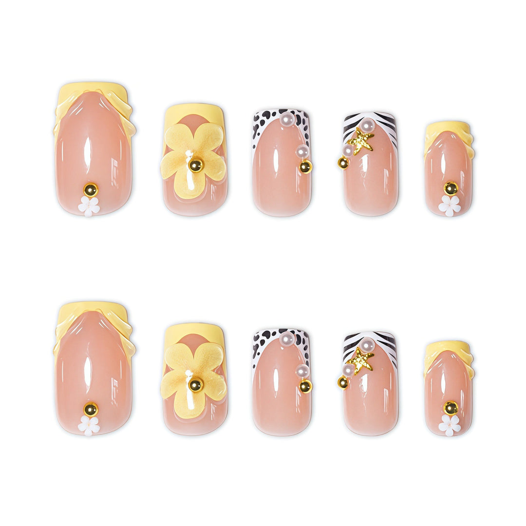 Floral 3D Nail Art Enhancements Stornfield