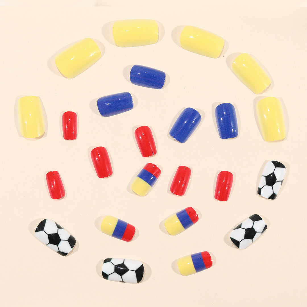 Soccer-Themed Acrylic Nail Art Set Stornfield