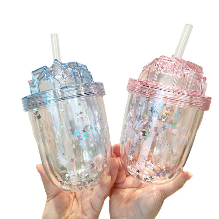 Women's Glittering Drinking Cups with Straw Stornfield