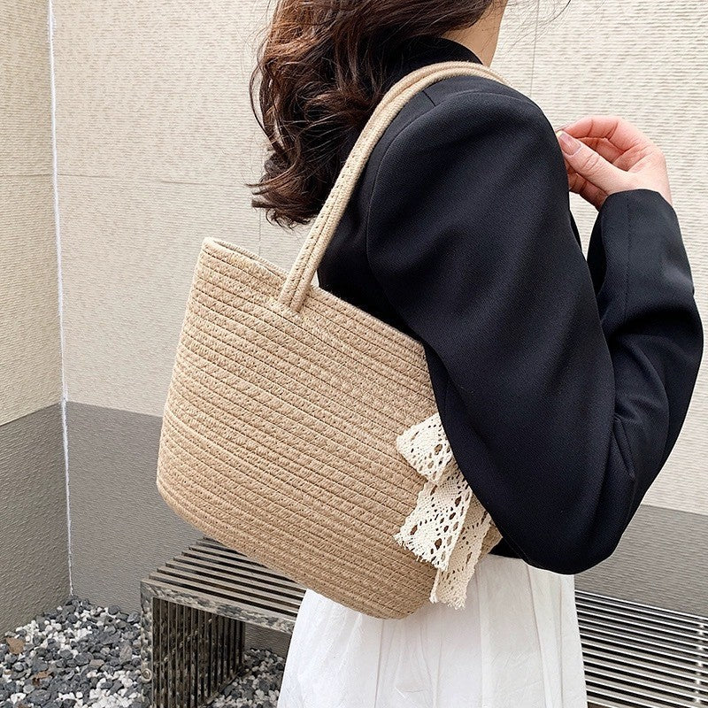 Women's handbag with decorative crochet tape Stornfield