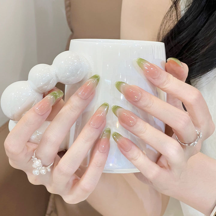 Elegantly Curved Ombre Press-On Nail Set Stornfield