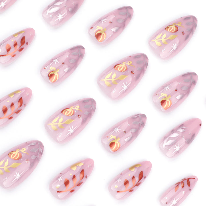Artistic acrylic nails with elegant floral design Stornfield