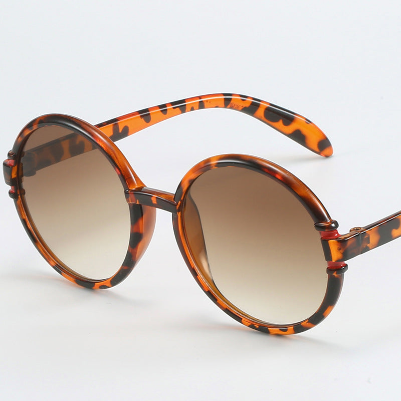 Women's round sunglasses in trendy leopard pattern with UV protection Stornfield
