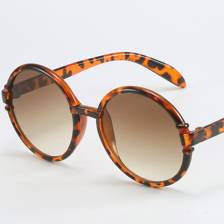Women's round sunglasses in trendy leopard pattern with UV protection Stornfield