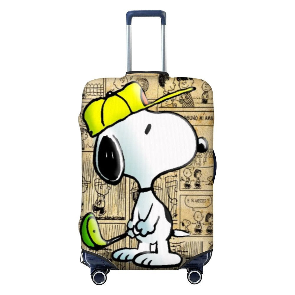 Unisex nano elastic suitcase cover with Snoopy comic motif, stretchy protective cover for trolley with four wheels Stornfield