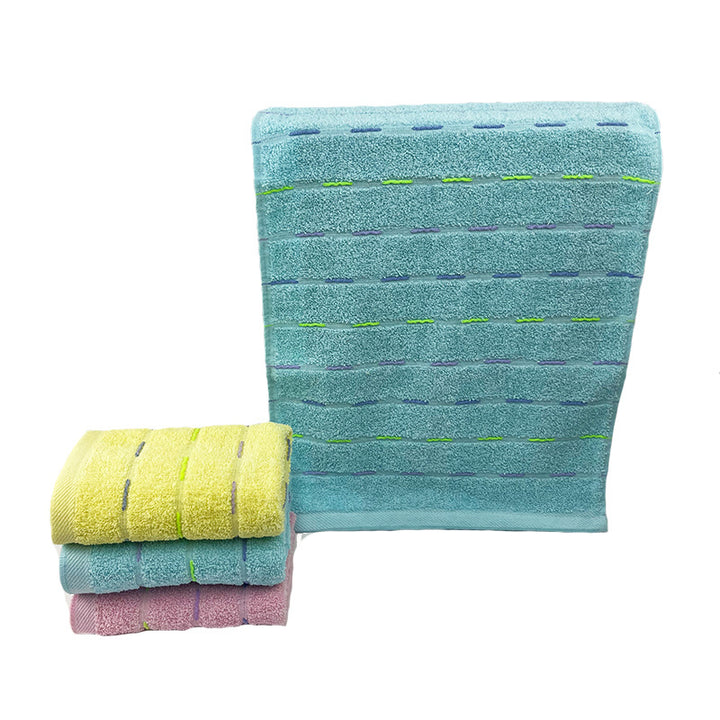 Terry Bath Towel With Luxurious Check Pattern Stornfield