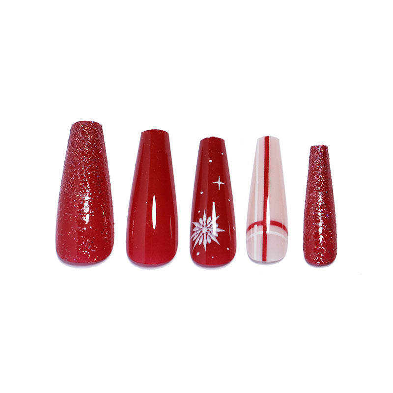 Decorative Press-On Nail Set with Shimmering Glitter and Elegant Art Stornfield