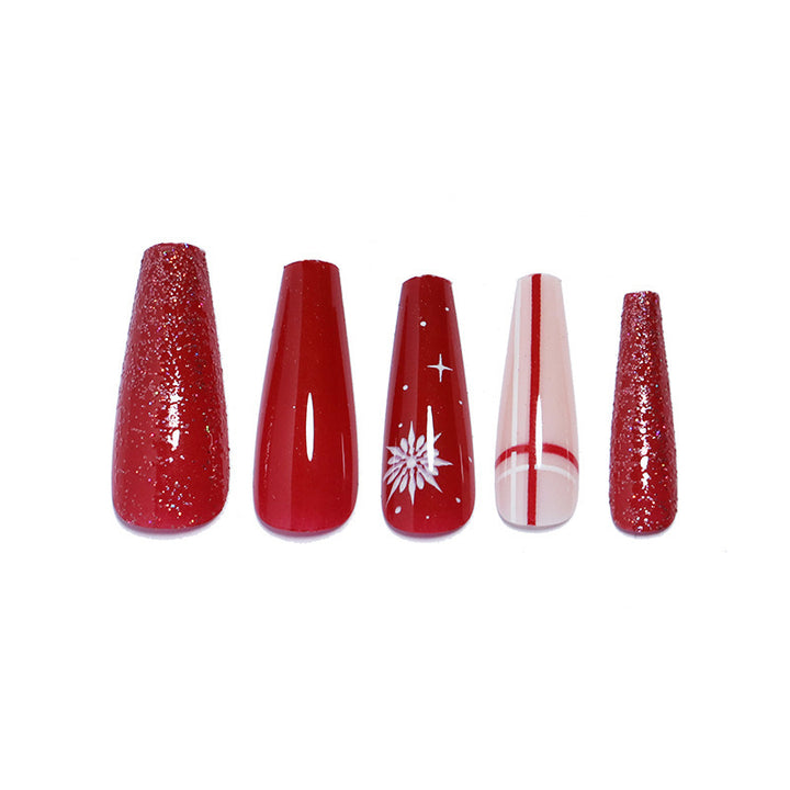 Decorative Press-On Nail Set with Shimmering Glitter and Elegant Art Stornfield