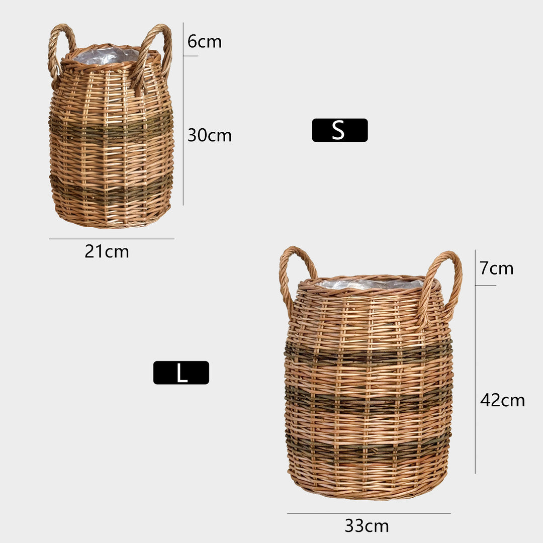 Handcrafted storage basket with natural fiber Stornfield
