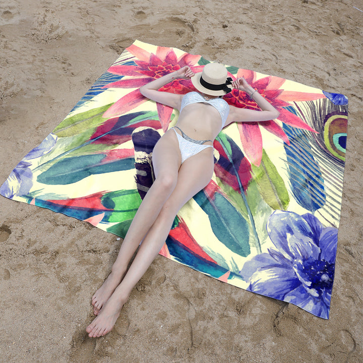 Beach blanket with tropical floral design Stornfield
