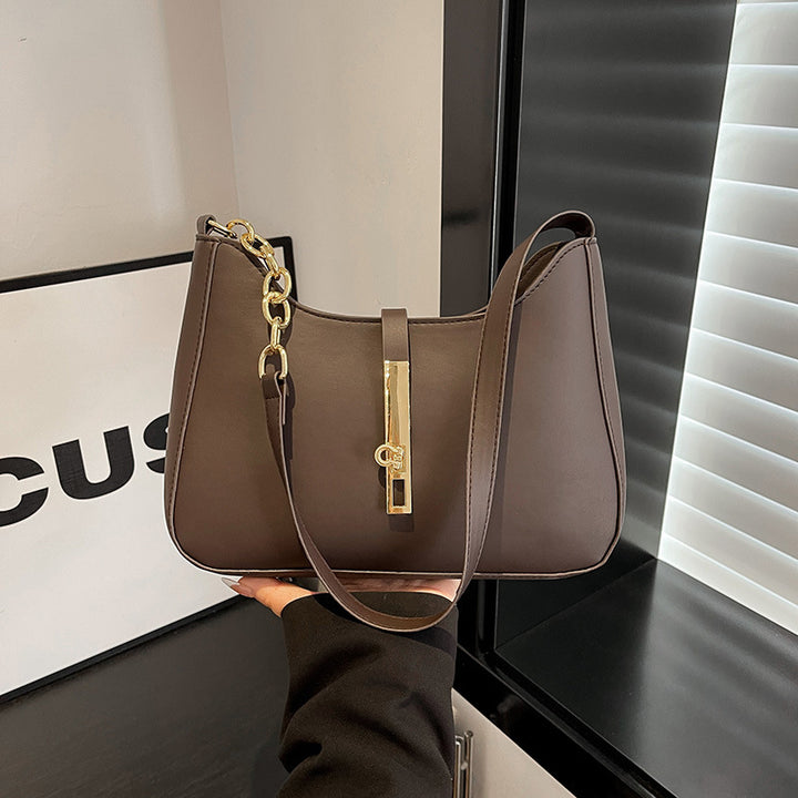 Elegant Chain-Accent Shoulder Bag