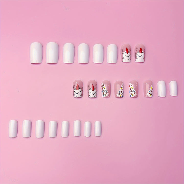 Artificial nails with Playful Festive Snowman Design Stornfield