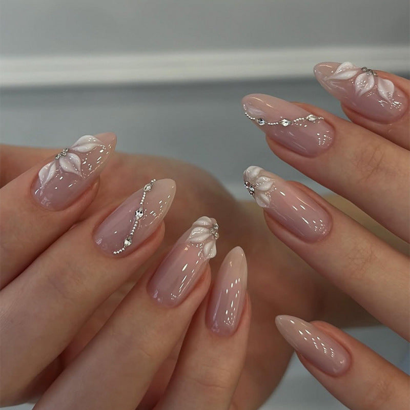 Elegant artificial nails with floral decorations Stornfield