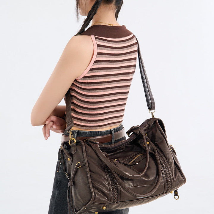 Ladies Shoulder Bag PU Leather Spacious with Laptop Compartment and Adjustable Strap | Stornfield