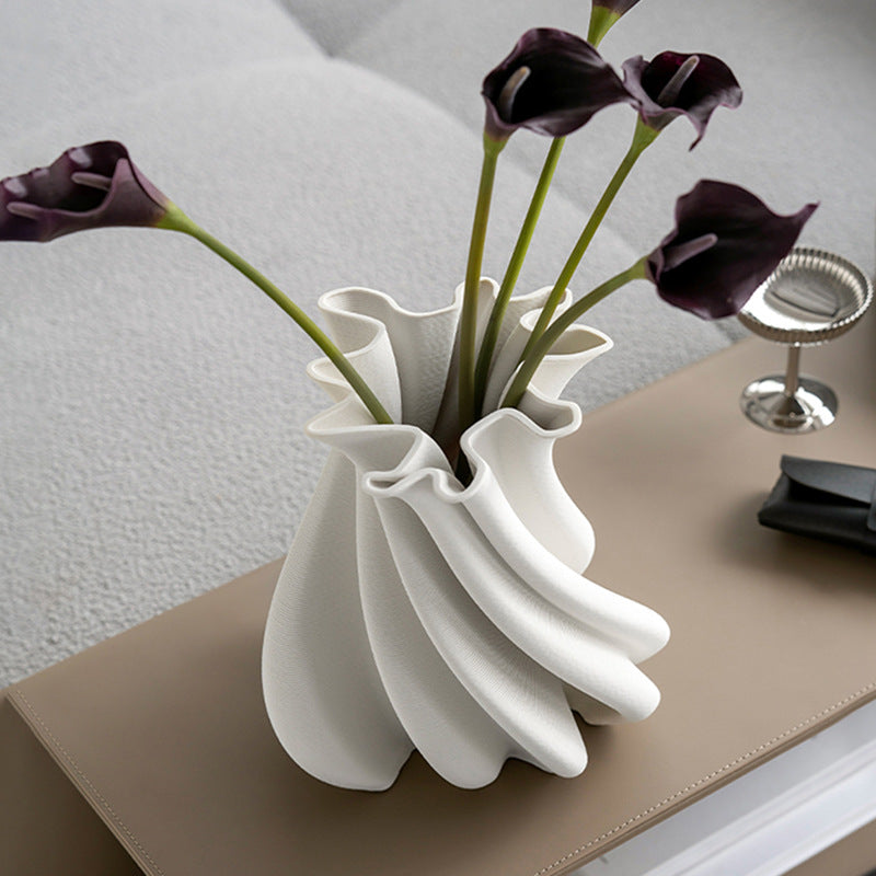 Artistic Wave-Shaped Decorative Vase