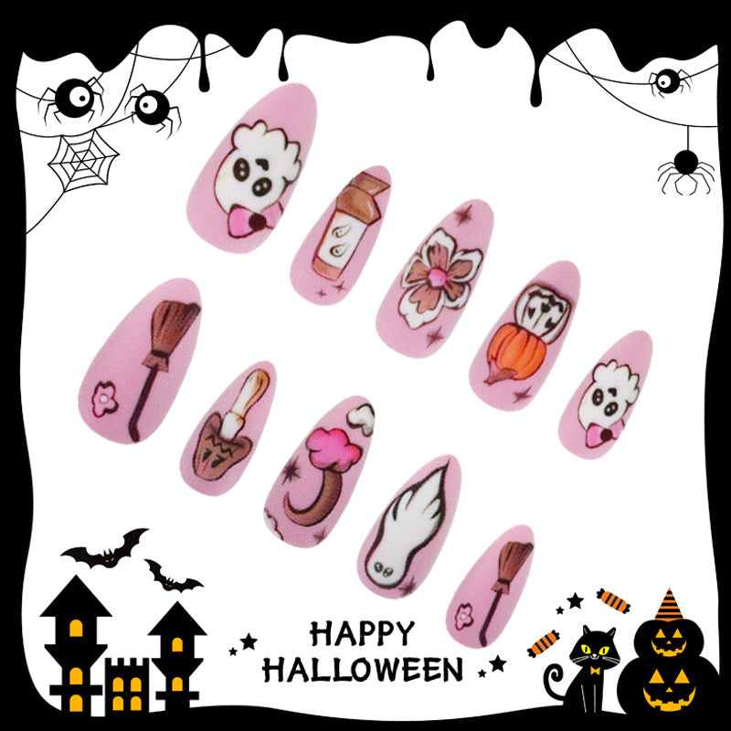 Artificial Nail Set with Playful Halloween Designs Stornfield