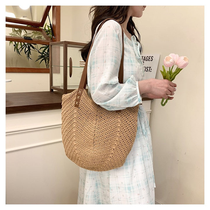 Elegant Macramé Shopper with Striking Leather Handles Stornfield