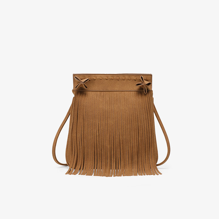 Suede Fringe Shoulder Bag