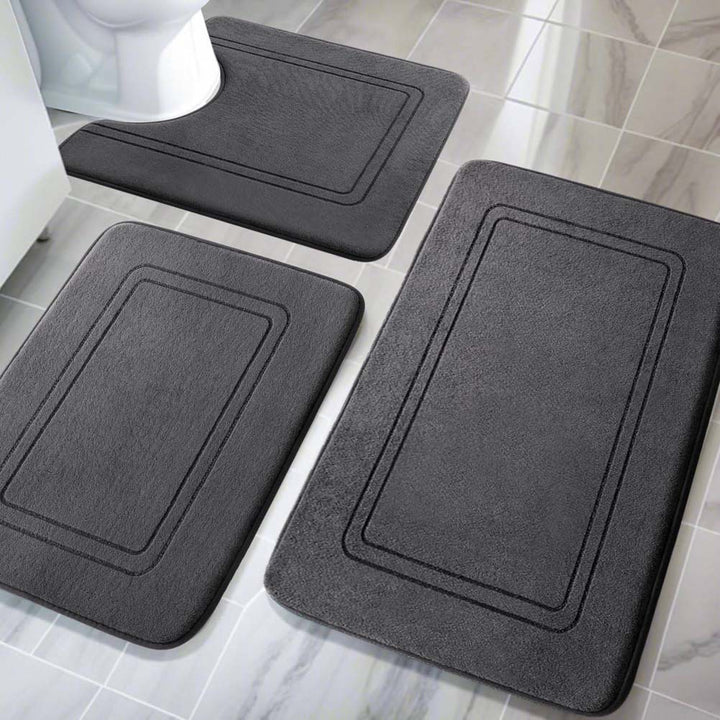 Soft Plush Bathroom Mat Set