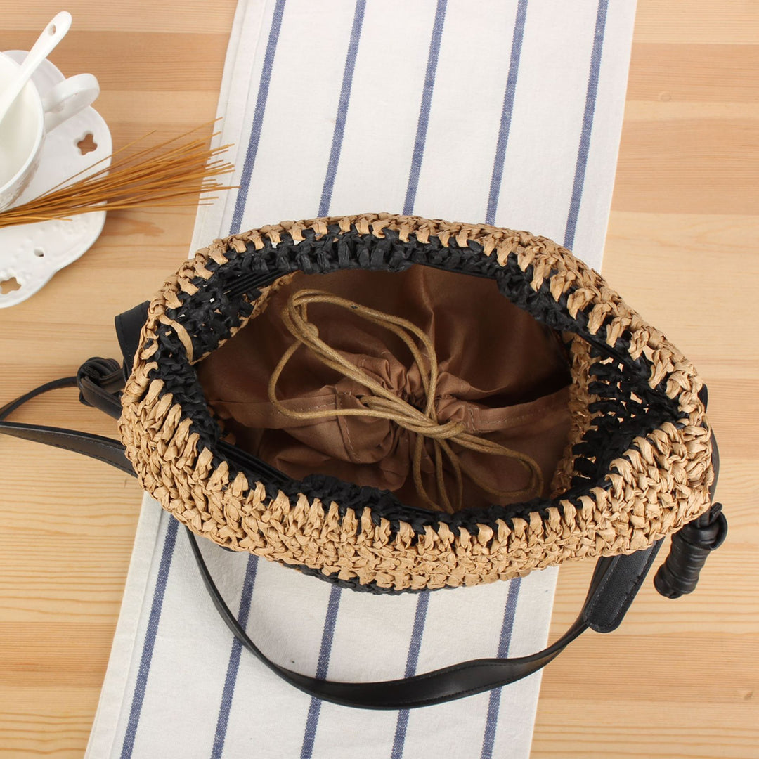 Handbag Made of Handcrafted Natural Fiber Mix with Modern Drawstring Closure Stornfield