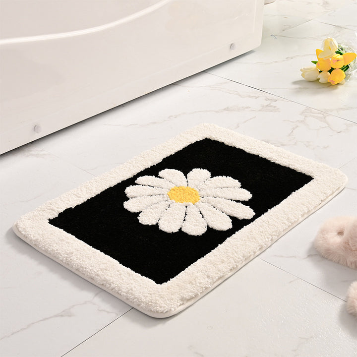 Floral-Themed Memory Foam Bath Mat