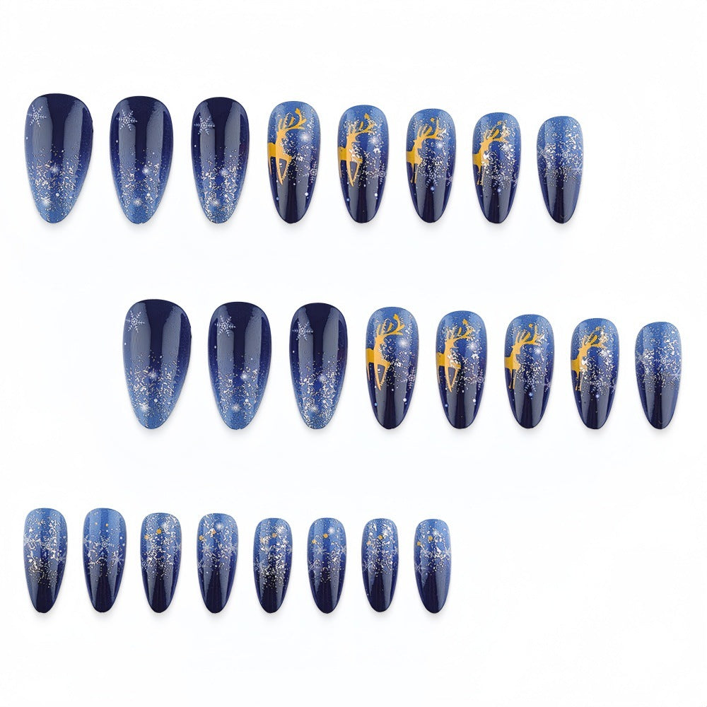 Artificial Nails in Elegant Winter Design with Sparkling Accents Stornfield
