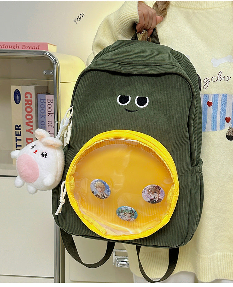 Backpack with Transparent Viewing Window and Animal Pendant Stornfield