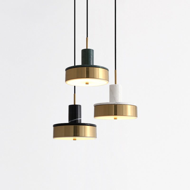 Modern Marble and Gold Pendant Light