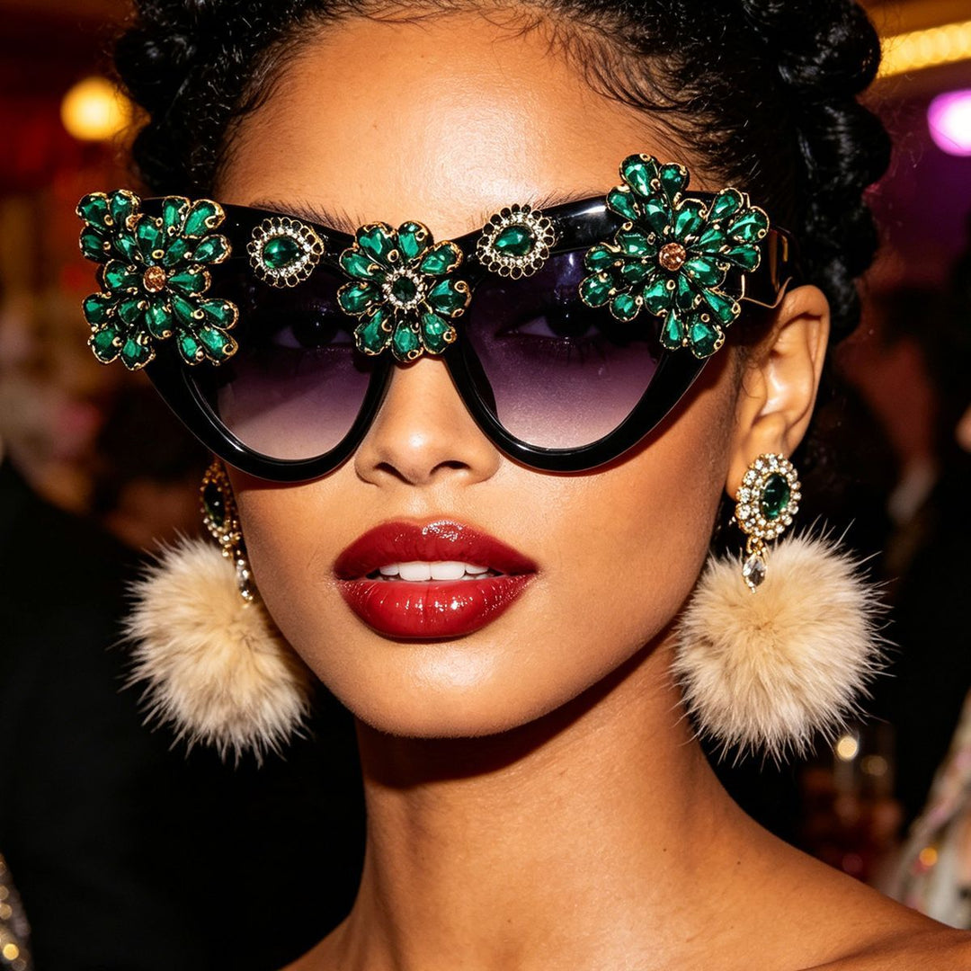 Women extravagantly decorated Cat-Eye sunglasses Stornfield