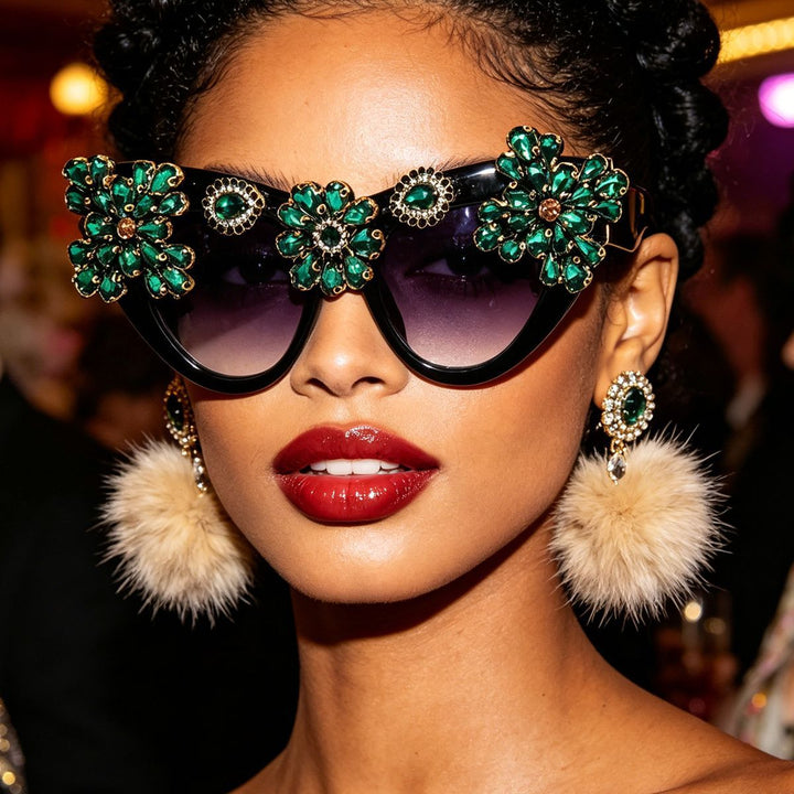 Women extravagantly decorated Cat-Eye sunglasses Stornfield