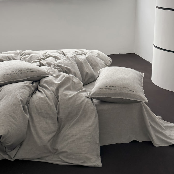 Washed Belgian Linen Duvet Cover Set with Pillowcases