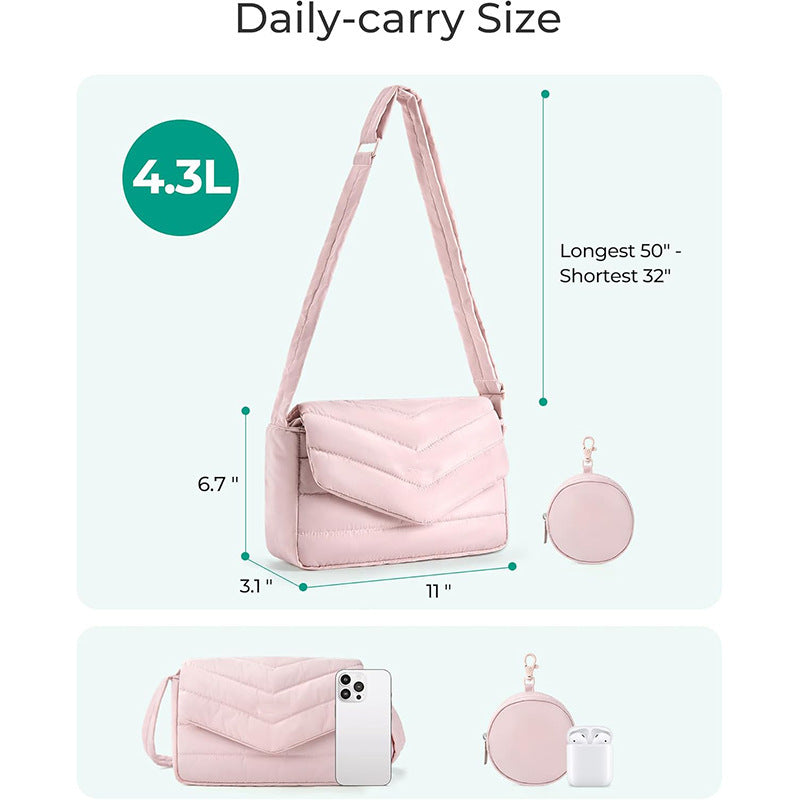 Multifunctional shoulder bag with removable cosmetic pouch Stornfield