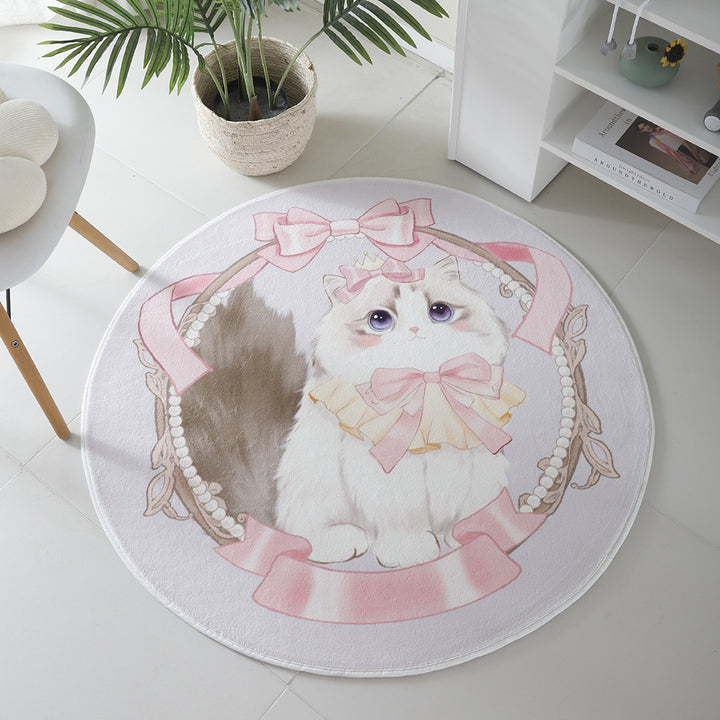 Cat-Themed Round Area Rug Stornfield