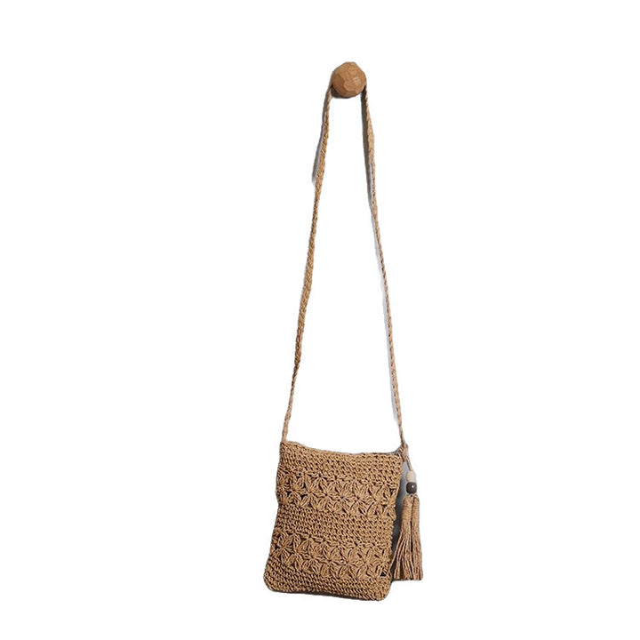 Handmade macrame shoulder bag with tassel detail Stornfield