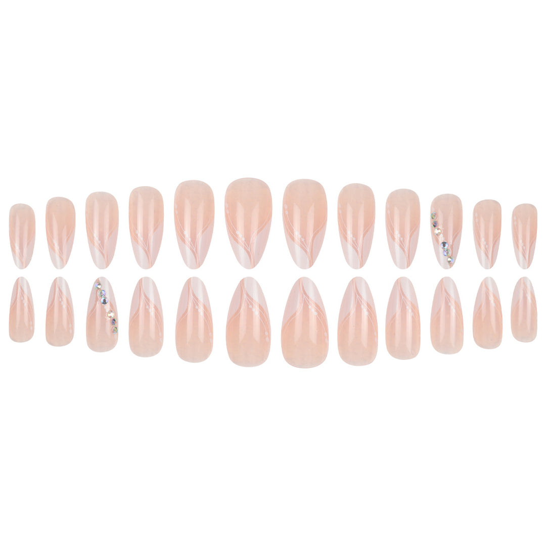 Elegant Stiletto Press-On Nails with Rhinestone Accents Stornfield